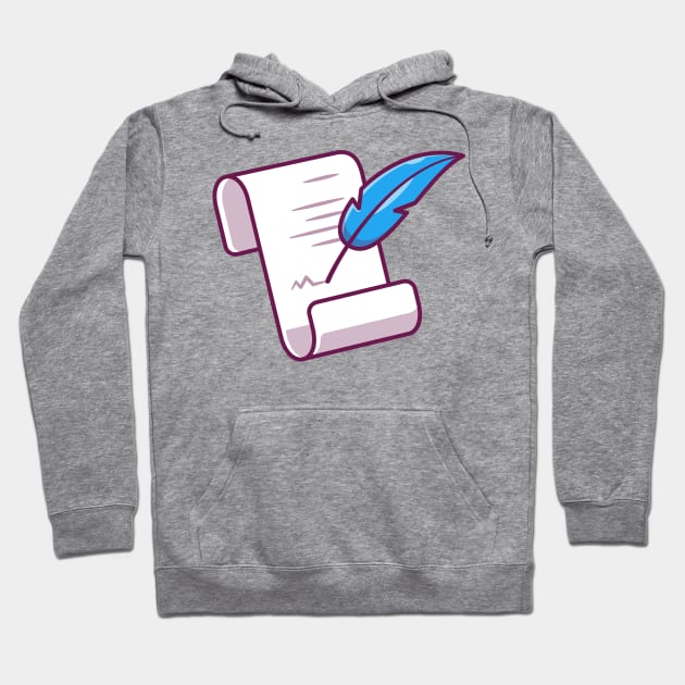 Quill Writing On Paper Cartoon Hoodie by Catalyst Labs